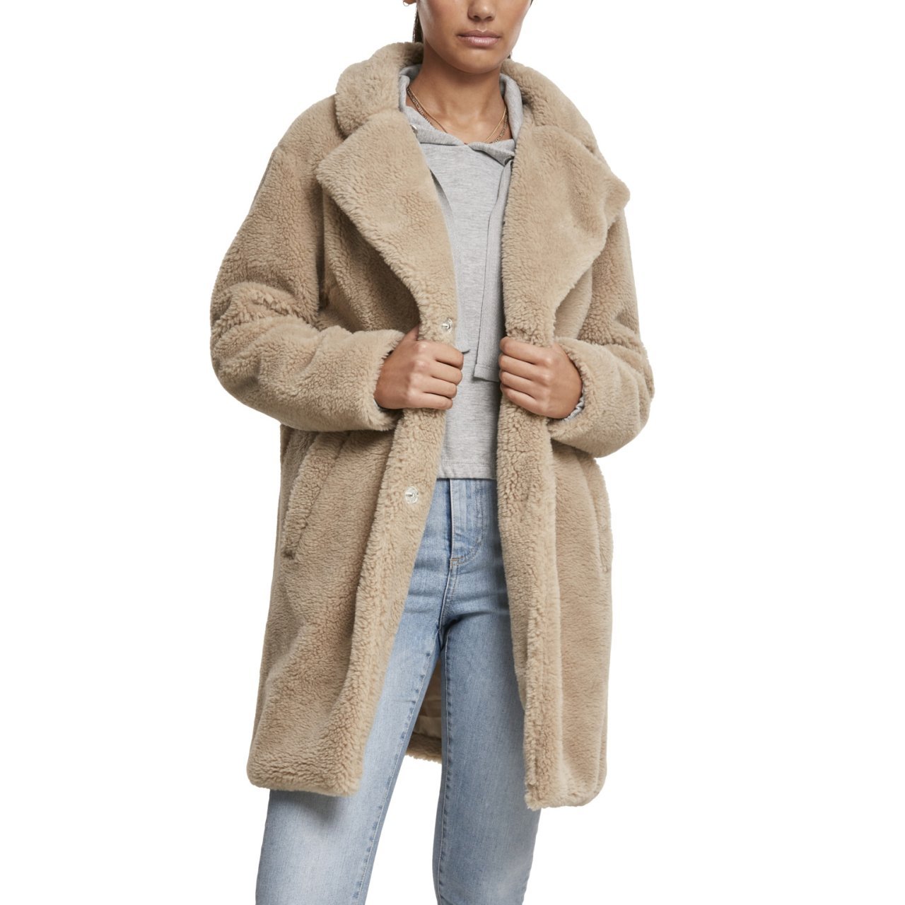 Urban Classics Ladies - OVERSIZED SHERPA Coat salvia | Winter Jackets |  Jackets | WOMEN | URBAN STREET EN