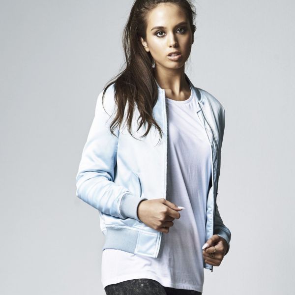 Urban Classics Femme - SATIN BLOUSON argent