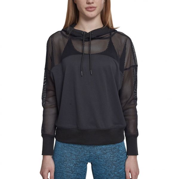 Urban Classics Ladies - Sport Fitness Mesh Hoody black
