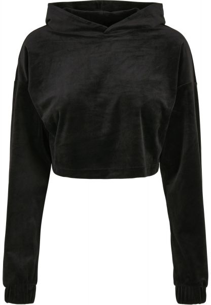 Urban Classics Ladies - VELVET Short Oversized Cropped Hoody