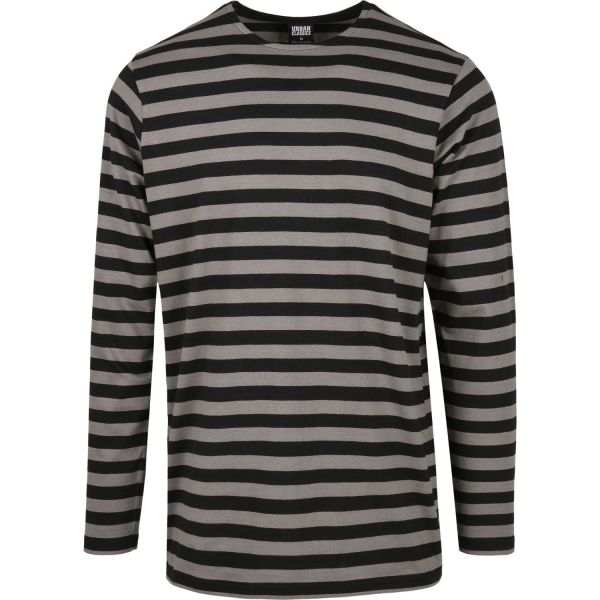 Urban Classics - Regular Stripe Longsleeve asphalt gris