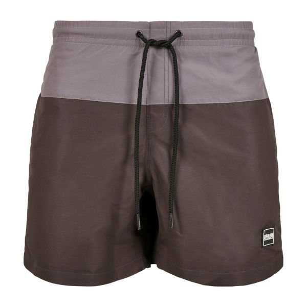 Urban Classics - BLOCK Short de bain navy / burgundy