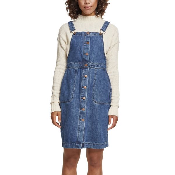 Urban Classics Ladies - Denim Dungaree Latzhose Kleid