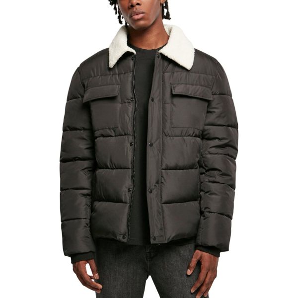 Urban Classics - Sherpa Collar Padded Shirt Jacket