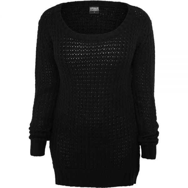 Urban Classics Femme - LONG WIDENECK Sweater noir