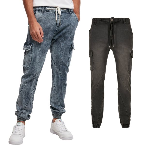Urban Classics - CARGO Jogging Denim Hose washed