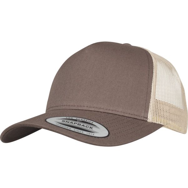 Flexfit 5-Panel RETRO Trucker Snapback Cap - brun khaki