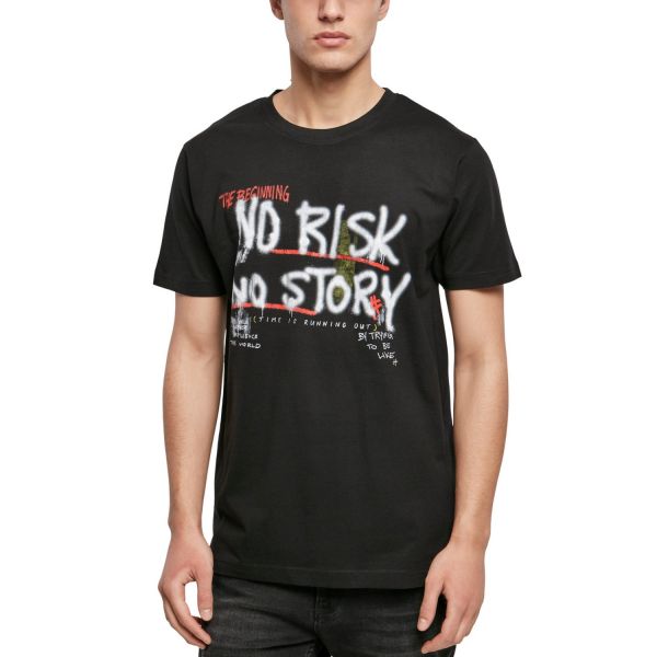 Mister Tee Grafik Shirt - NO RISK NO STORY schwarz