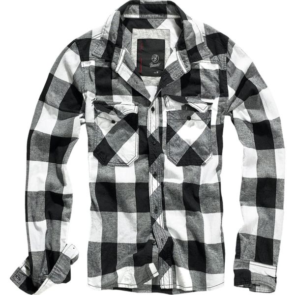 Brandit - CHECKED FLANELL Shirt black / red