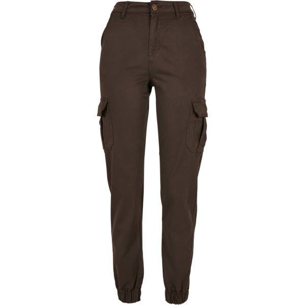 Urban Classics Ladies - High Waist Stretch Cargo Pants brown