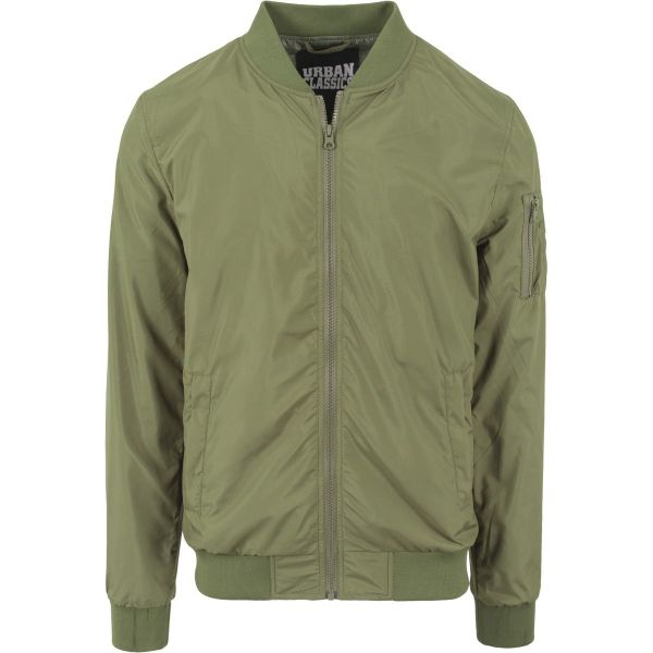 Urban Classics - LIGHT BOMBER Jacket olive fonce