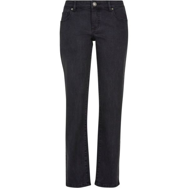 Urban Classics Ladies - Low Waist Straight Denim Jeans