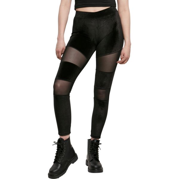 Urban Classics Ladies - Velvet TECH MESH Leggings