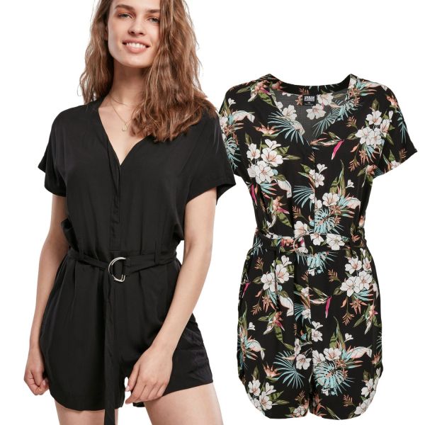 Urban Classics Ladies - Short Jumpsuit mit Gürtel