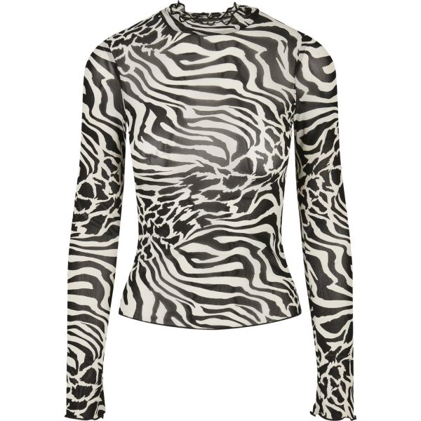 Urban Classics Ladies - Mesh Turtleneck Longsleeve white