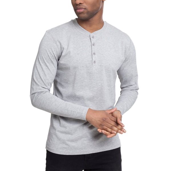 Urban Classics - HENLEY Long Sleeve white