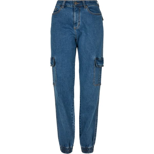 Urban Classics Ladies - Organic Stretch Denim Cargo Jeans