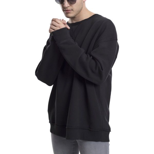 Urban Classics - Oversized Open Edge Sweater noir