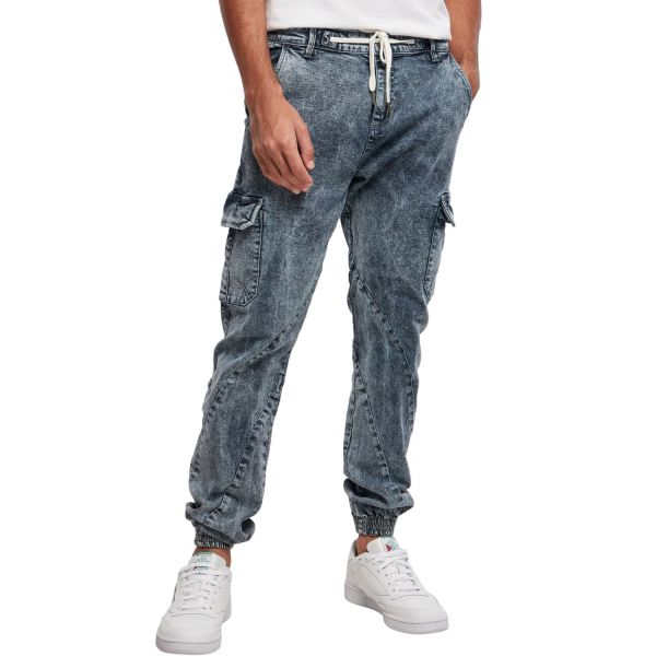 Urban Classics - CARGO Jogging Denim Pants acid washed